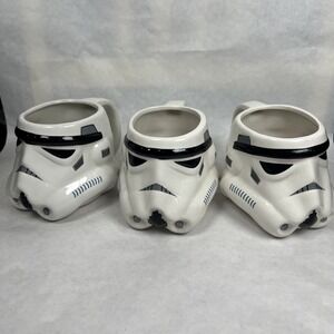 Star Wars Storm Trooper Helmet Figural Ceramic Mugs‎ Zak 2015 Set of 3